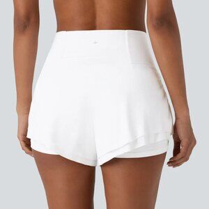 Halara Women's Shorts Large Softlyzero Airy Yoga Pockets Stretch White Long NEW
